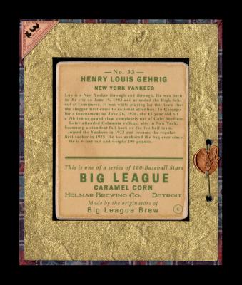 Picture, Helmar Brewing, R319-Helmar Card # 33, Lou GEHRIG, Portrait, New York Yankees